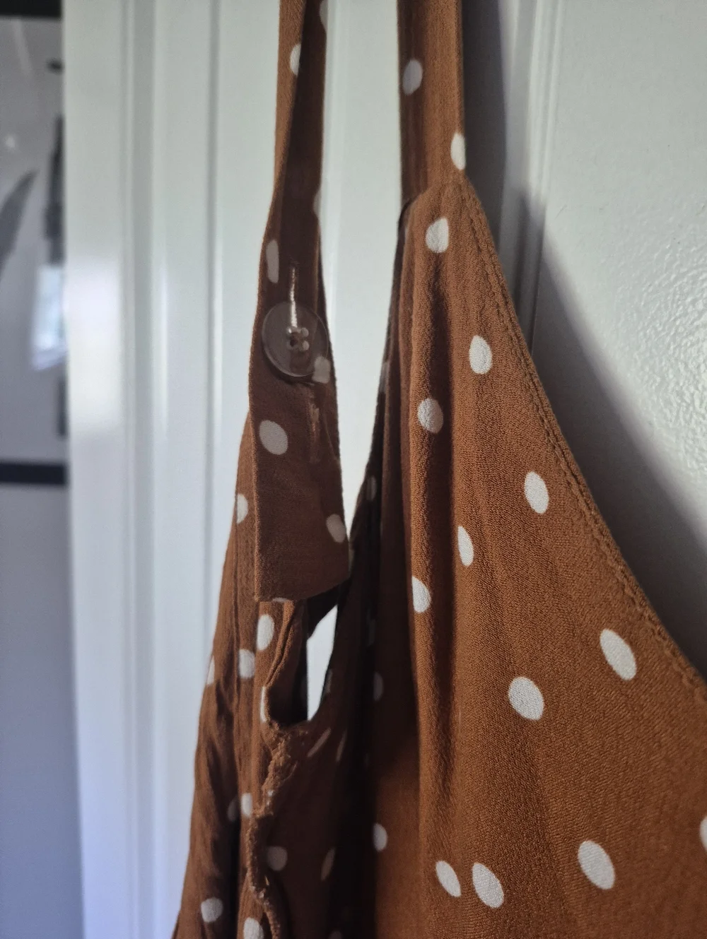 Burnt Orange Polka Dot Jumpsuit - Picture 7 of 8